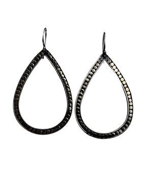 Anna Beck Dot Tear Drop Sterling Silver Hook Pierced Earrings